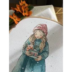 Набор для вышивки крестом "Зимняя девочка" SAND-37