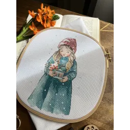 Siuvinėjimo kryželiu rinkinys "Žiemos mergina" SAND-37