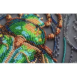 Kit de broderie de perles principal Scarabée émeraude (Scènes déco) 20x20 cm AAMB-105