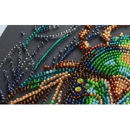 Kit de broderie de perles principal Scarabée émeraude (Scènes déco) 20x20 cm AAMB-105