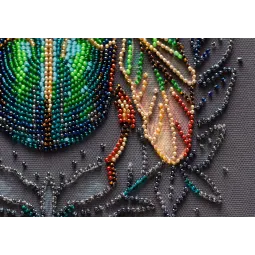 Main Bead Embroidery Kit Emerald beetle (Deco Scenes) 20x20 cm AAMB-105