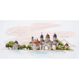 Siuvinėjimo kryželiu rinkiniai Spalvingi kupolai (Kraštovaizdis) 38x18 cm AAH-110