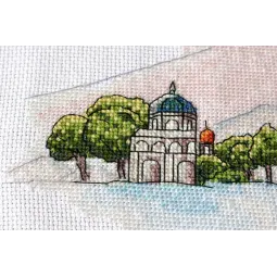 Siuvinėjimo kryželiu rinkiniai Spalvingi kupolai (Kraštovaizdis) 38x18 cm AAH-110