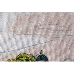 Siuvinėjimo kryželiu rinkiniai Spalvingi kupolai (Kraštovaizdis) 38x18 cm AAH-110
