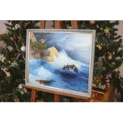 Stickpackung Schiffswrack 41.3x51.3 cm S/MK104