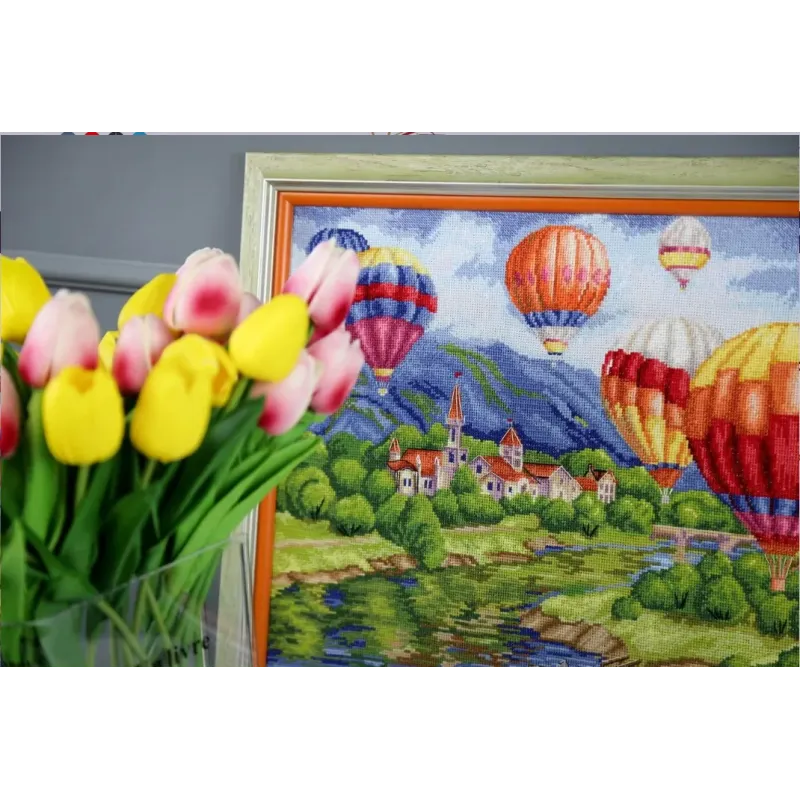 Stickset Ballons über dem Schloss 31,5x42,5 cm S/DL040