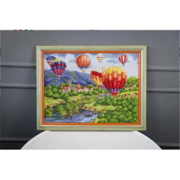 Kit de broderie Ballons au-dessus du château 31.5x42.5 cm S/DL040