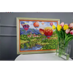 Набор для вышивания Воздушные шары над замком 31,5x42,5 см S/DL040