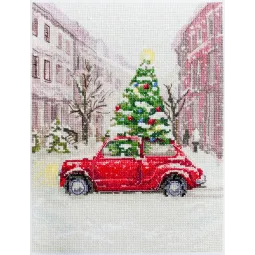 Kit de point de croix On va fêter (Conte d'hiver) 25x20 cm AAH-226