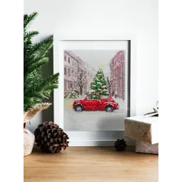 Kit de point de croix On va fêter (Conte d'hiver) 25x20 cm AAH-226