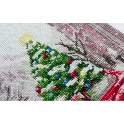 Kit de point de croix On va fêter (Conte d'hiver) 25x20 cm AAH-226