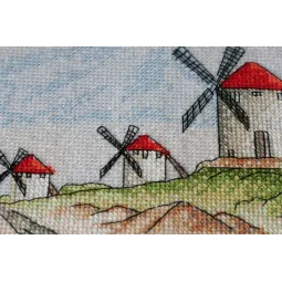 Cross stitch kit Windmills 39x18 cm AAH-111