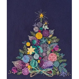 Kit de point de croix Sapin de Noël 19x22 cm AAH-090