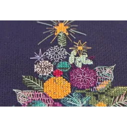 Kit de point de croix Sapin de Noël 19x22 cm AAH-090