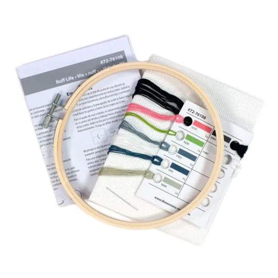 Набор для вышивания крестом с бамбуковым обручем Ruff Life D72-76108