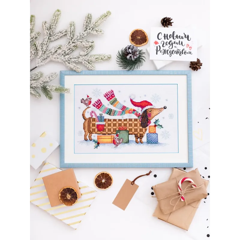 Kit de point de croix I am feeling a holiday 30x20 cm AAH-043