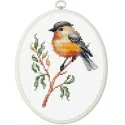 Kreuzstich-Set mit Stickrahmen inklusive "Vogel auf dem Ast" 8x10,5cm SBC106