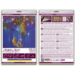 Mid-sized bead embroidery kit Dreamer 20x20 cm AMB-092