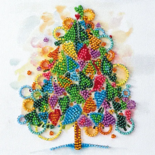 Mini kit de broderie de perles Le cœur des vacances 15x15 cm AAM-205