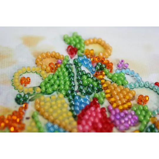 Mini kit de broderie de perles Le cœur des vacances 15x15 cm AAM-205