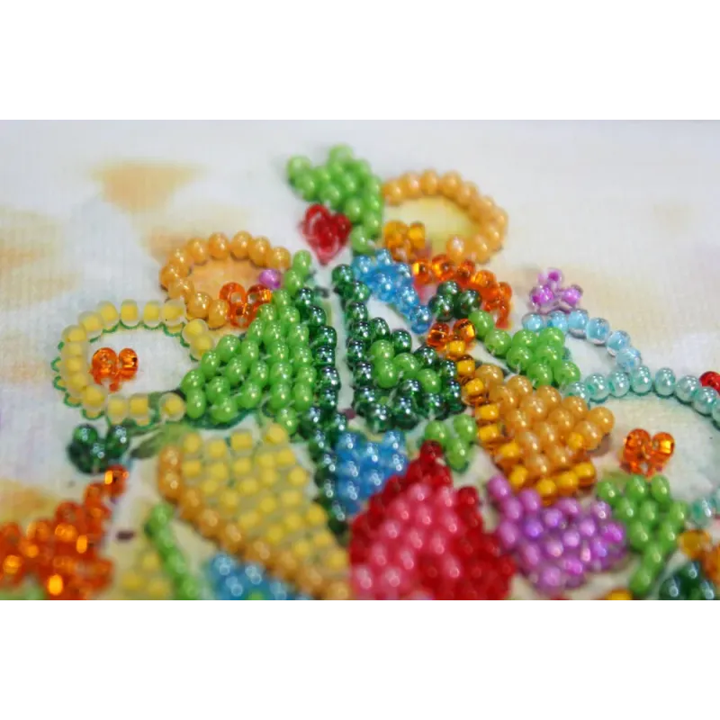 Mini kit de broderie de perles Le cœur des vacances 15x15 cm AAM-205