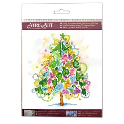 Mini karoliukų siuvinėjimo rinkinys Šventės širdis 15x15 cm AM-205