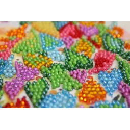 Mini kit de broderie de perles Le cœur des vacances 15x15 cm AAM-205