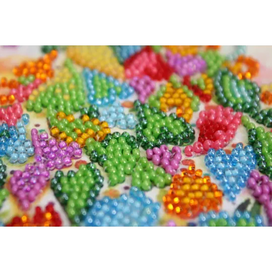 Mini kit de broderie de perles Le cœur des vacances 15x15 cm AAM-205