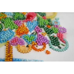 Mini karoliukų siuvinėjimo rinkinys Šventės širdis 15x15 cm AM-205