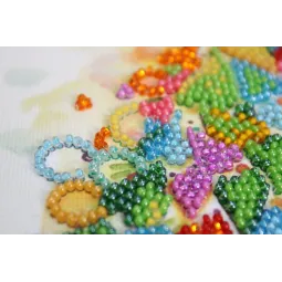 Mini kit de broderie de perles Le cœur des vacances 15x15 cm AAM-205
