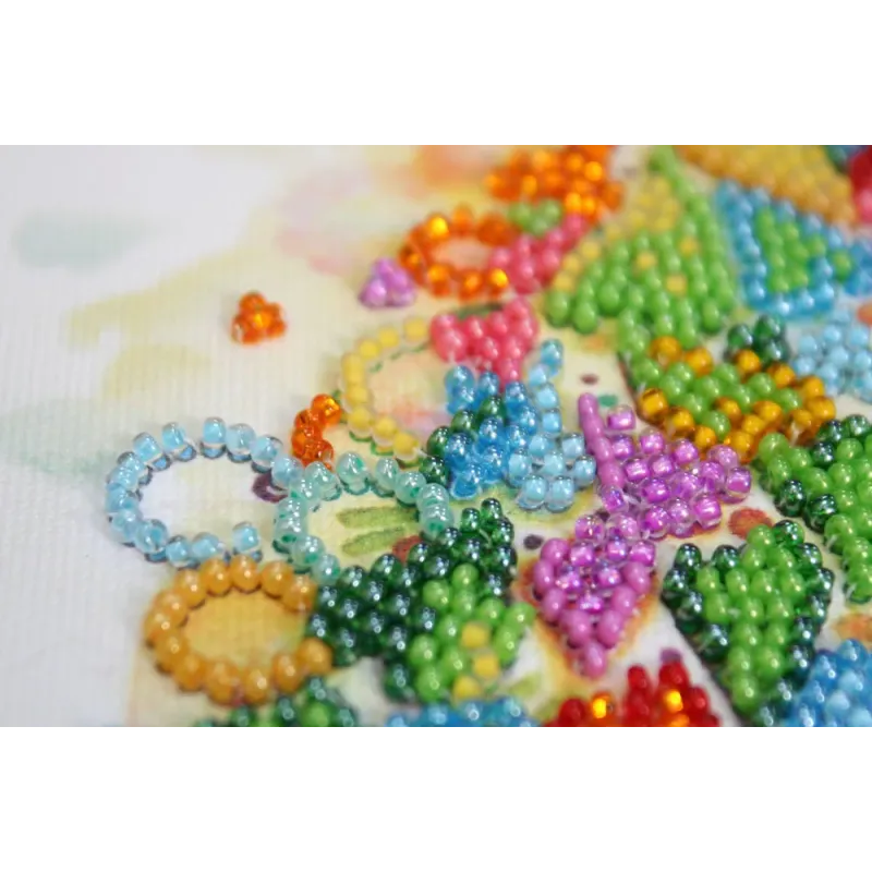 Mini kit de broderie de perles Le cœur des vacances 15x15 cm AAM-205