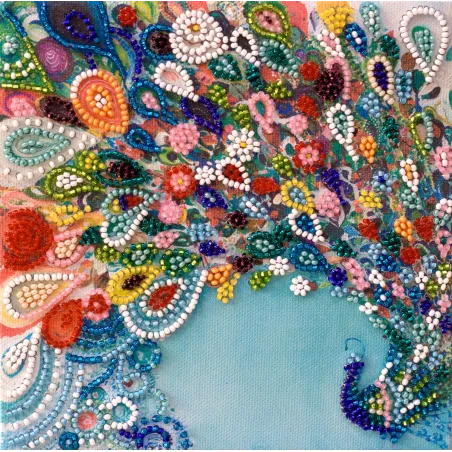Kit de broderie de perles Mini Queue colorée 15x15 cm AM-187