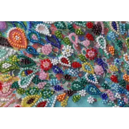 Mini Bead embroidery kit Colored tail 15x15 cm AM-187