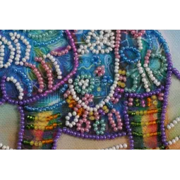 Mini kit de broderie de perles Éléphant néon 15x15 cm AAM-149