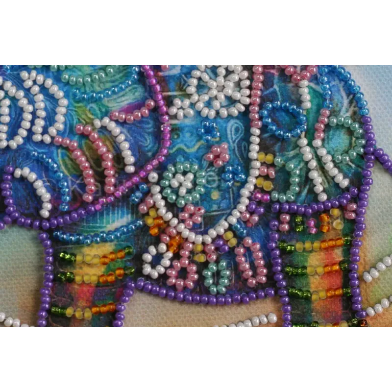 Mini Perlenstickerei Set Neon Elefant 15x15 cm AAM-149