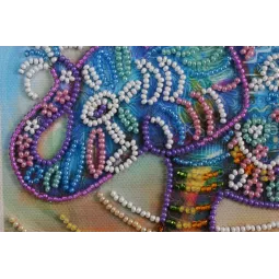 Mini kit de broderie de perles Éléphant néon 15x15 cm AAM-149
