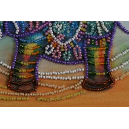 Mini Bead embroidery kit Neon elephant 15x15 cm AM-149