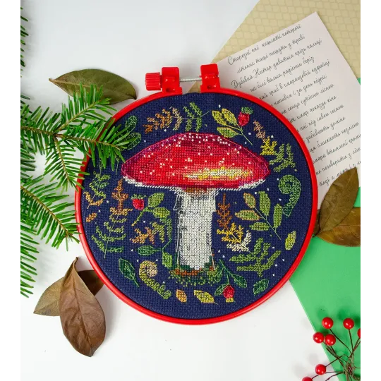 Kits de point de croix avec cercle inclus Forêt beau 17x17 cm AAHM-071