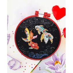 Kryželių siuvinėjimo rinkiniai su lankelis įtraukta subtiliomis bangomis 15x15 cm AAHM-059