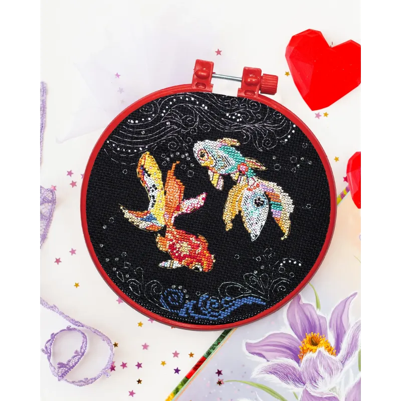 Kreuzstich-Sets mit Stickrahmen inklusive In sanften Wellen 15x15 cm AAHM-059