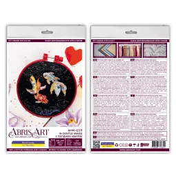 Cross-stitch kits with Hoop Included In gentle waves 15x15 cm AAHM-059