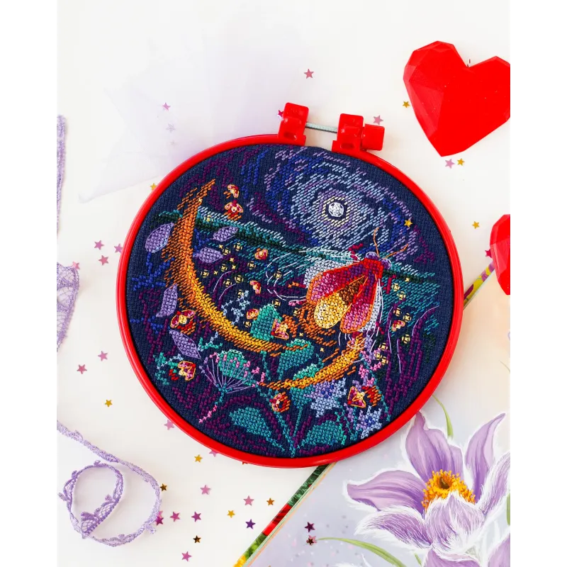 Kreuzstich-Sets mit Reif Inbegriffen Glühwürmchen 15x15 cm AAHM-053