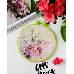 Cross-stitch kits with Hoop Included Tender spring 15x15 cm AAHM-042