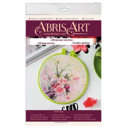 Cross-stitch kits with Hoop Included Tender spring 15x15 cm AAHM-042