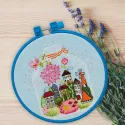 Kreuzstich-Sets mit Bügel inklusive Geschenk mit Ferienhäusern 15x15 cm AAHM-005