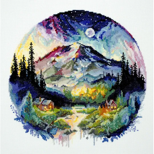 Kits de point de croix Au sommet du monde (Scènes déco) Abris Art AAH-189