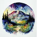 Kits de point de croix Au sommet du monde (Scènes déco) Abris Art AAH-189