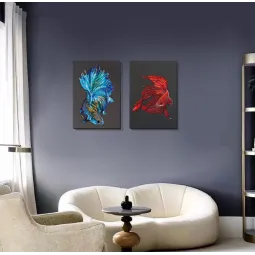 Haupt-Perlenstickerei-Set Blau-gold (Tiere) AAB-746