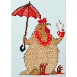 Cross stitch kit - Aine collection "Coffee Break" 15 x 21 cm SRA1005