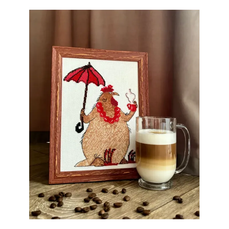 Kreuzstich-Set - Aine Kollektion "Kaffeepause" 15 x 21 cm SRA1005